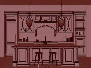 클래식 주방 7 3D 모델