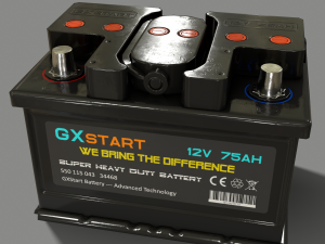 pbr car battery - black 3D Model