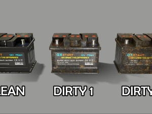 pbr car battery - black 3D Model