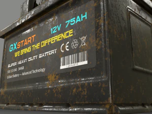 pbr car battery - black 3D Model