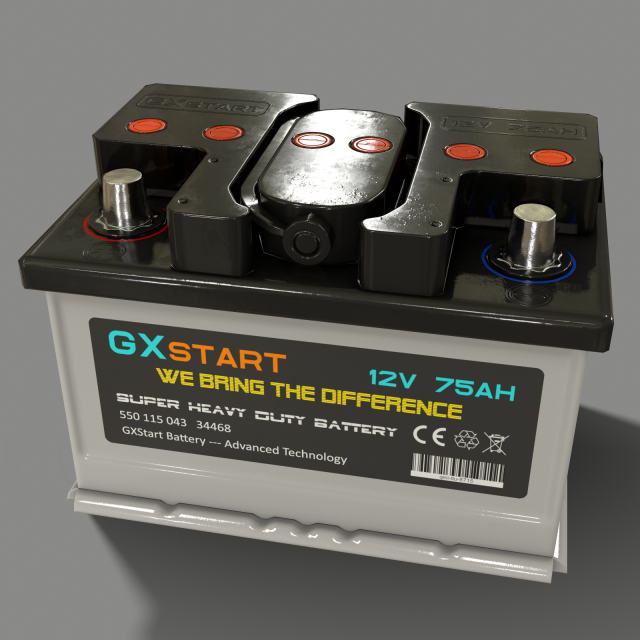 pbr car battery - white Modelo 3D .c4d .max .obj .3ds .fbx .stl .blend 