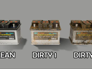 pbr car battery - white 3D Model