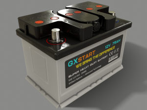 pbr car battery - white Modelo 3D