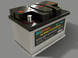 pbr car battery - white 3D Model