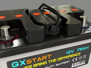 pbr car battery - white Modelo 3D