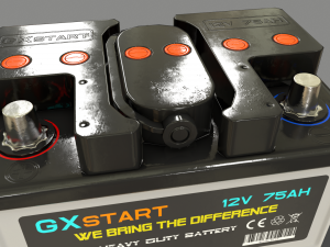 pbr car battery - white Modelo 3D