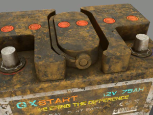 pbr car battery - white 3D Model