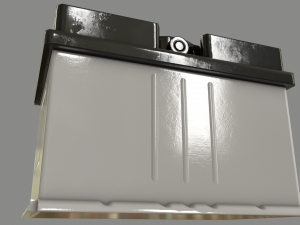 pbr car battery - white Modelo 3D