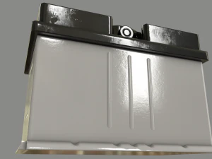 pbr car battery - white 3D Model