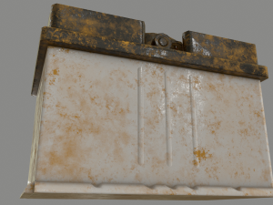 pbr car battery - white Modelo 3D