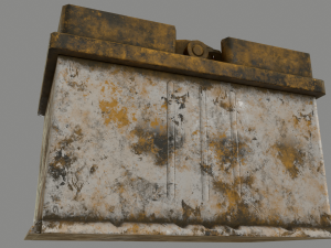 pbr car battery - white Modelo 3D