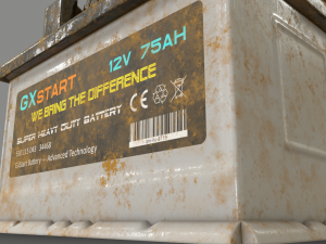 pbr car battery - white Modelo 3D