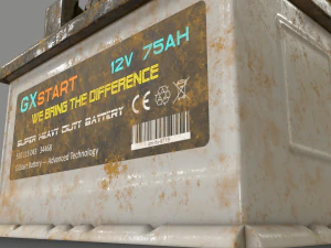 pbr car battery - white 3D Model