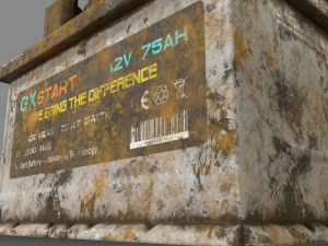 pbr car battery - white Modelo 3D