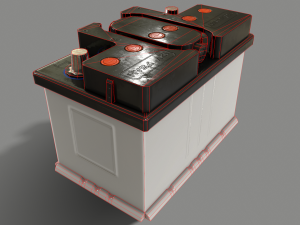 pbr car battery - white Modelo 3D