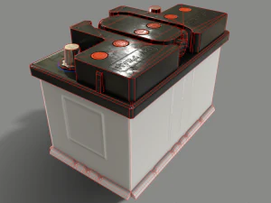 pbr car battery - white 3D Model