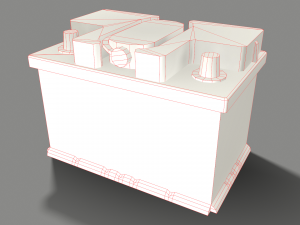 pbr car battery - white Modelo 3D