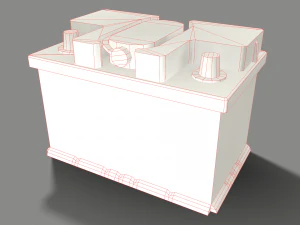 pbr car battery - white 3D Model