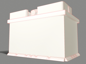 pbr car battery - white Modelo 3D