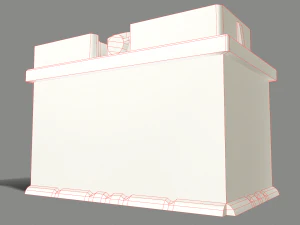 pbr car battery - white 3D Model