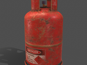 pbr cooking gas cylinder - red Modelo 3D