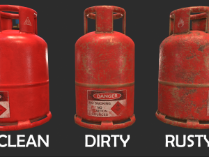 pbr cooking gas cylinder - red 3D Модель