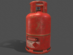 pbr cooking gas cylinder - red 3D Модель