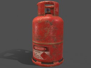 pbr cooking gas cylinder - red 3D Модель