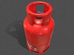 pbr cooking gas cylinder - red 3D Модель