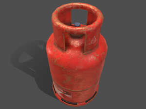 pbr cooking gas cylinder - red 3D Модель