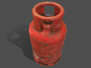 pbr cooking gas cylinder - red 3D Модель