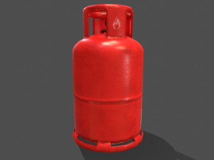pbr cooking gas cylinder - red 3D Модель