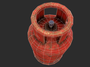 pbr cooking gas cylinder - red 3D Модель