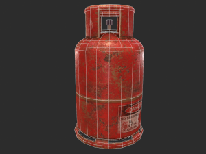 pbr cooking gas cylinder - red 3D Модель