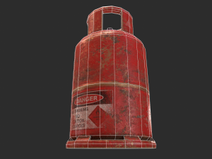 pbr cooking gas cylinder - red 3D Модель