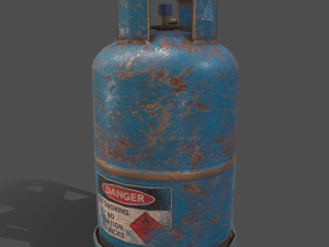 pbr cooking gas cylinder - blue Modelo 3D