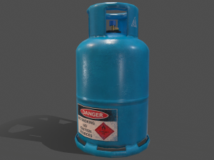 pbr cooking gas cylinder - blue 3D 模型