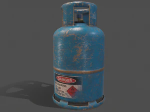 pbr cooking gas cylinder - blue 3D Model