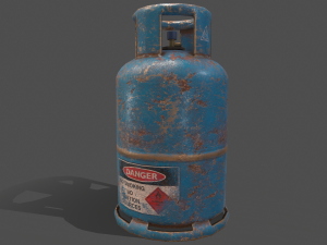 pbr cooking gas cylinder - blue 3D 模型