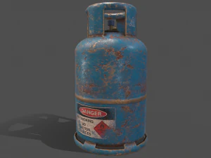pbr cooking gas cylinder - blue 3D Model