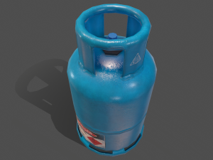 pbr cooking gas cylinder - blue 3D 模型