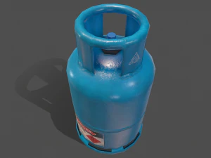 pbr cooking gas cylinder - blue 3D Model