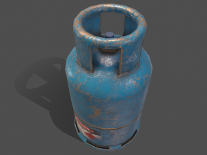pbr cooking gas cylinder - blue 3D 模型