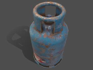 pbr cooking gas cylinder - blue 3D 模型