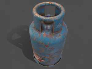 pbr cooking gas cylinder - blue 3D Model