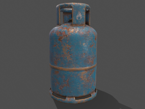 pbr cooking gas cylinder - blue 3D 模型