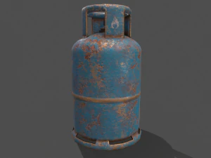 pbr cooking gas cylinder - blue 3D Model