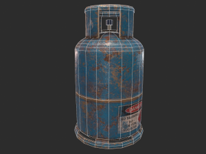 pbr cooking gas cylinder - blue 3D 模型