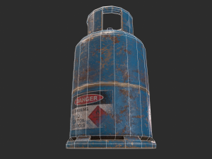pbr cooking gas cylinder - blue 3D 模型