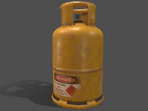 pbr cooking gas cylinder - yellow 3D Model